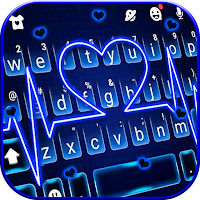 Тема для клавиатуры Neon Blue Heartbeat
