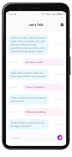 Android application Parenting AI screenshort
