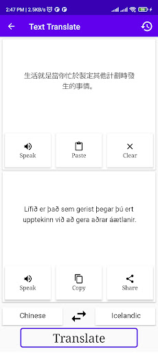 Chinese Icelandic Translator Screen 2