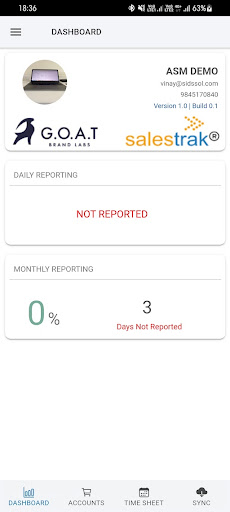 Android application Salestrak V7 screenshort