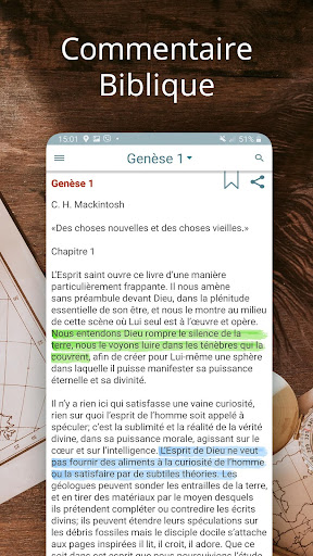 Android application La Bible. Commentaires screenshort
