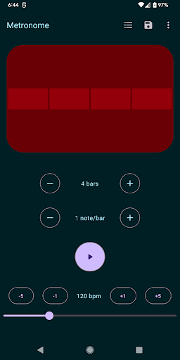 Android application Metronome screenshort