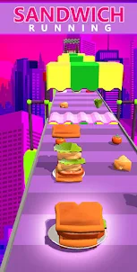 Sandwich Running 3D Burger