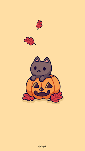 Android application 카카오톡 테마 - 호박 속 사랑스러운 고양이(카톡테마) screenshort