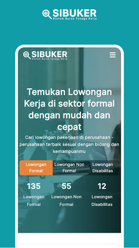 SIBUKER: Sistem Bursa Kerja Screen 2