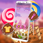 Cover Image of Download Sweet Pink Choco Candy Theme  APK