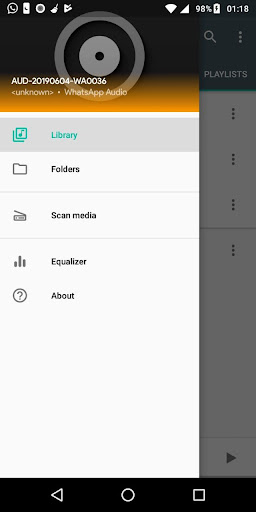 Android application Media Player screenshort