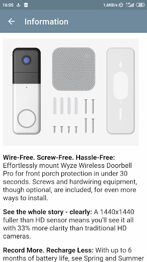 Android application Wyze Video Doorbell Pro Guide screenshort