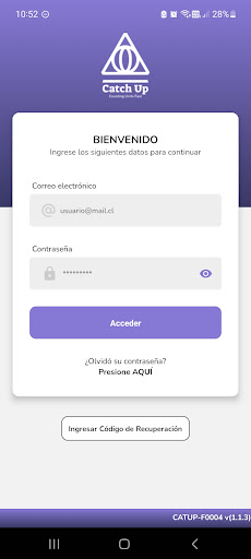 Android application CatchUp screenshort