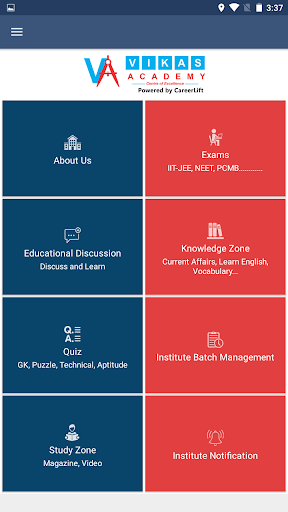 Android application Vikas Academy screenshort