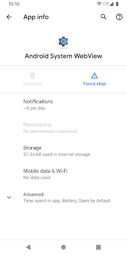 Screenshot of Manage Apps Shortcut