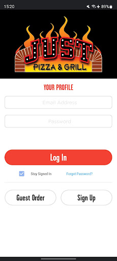 Android application Just Pizza screenshort
