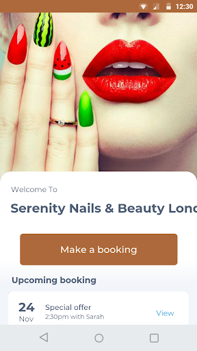 Android application Serenity Nails & Beauty London screenshort