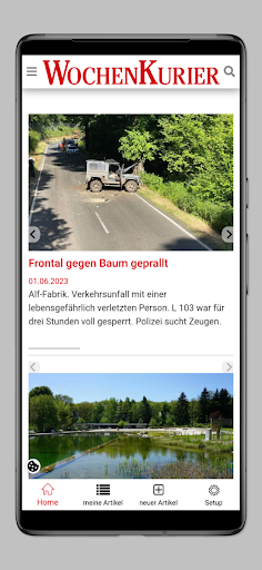 Android application Wochenkurier Leserreporter screenshort