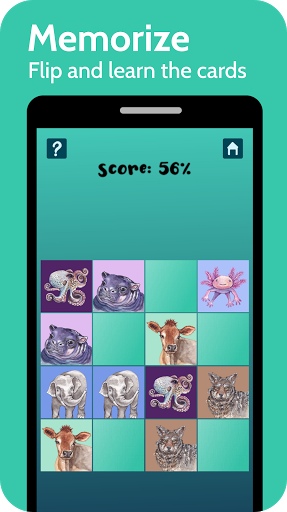 Android application Animal Memory Match - Brain Ga screenshort