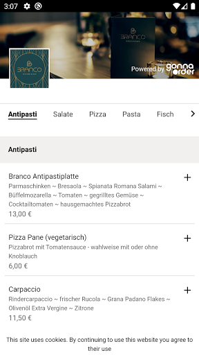 Android application Branco screenshort