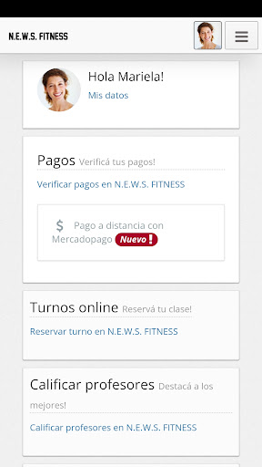 Android application N.E.W.S. FITNESS screenshort