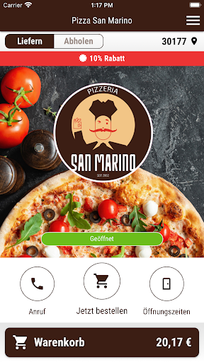 Android application Pizza San Marino screenshort