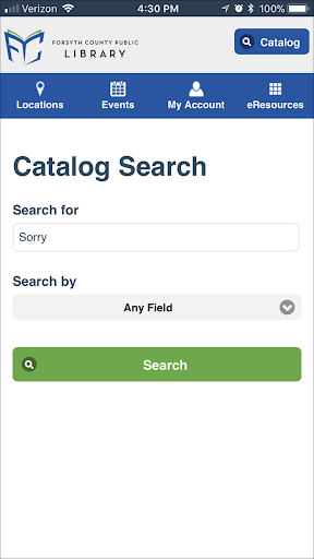 Android application Forsyth County Public Library screenshort
