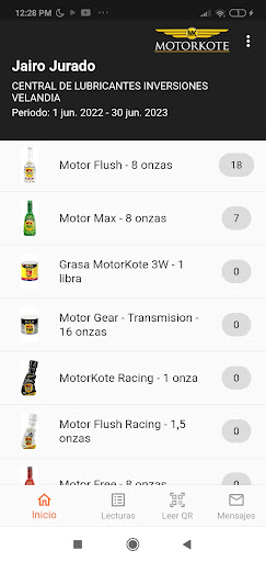 Android application Referenciador Motorkote screenshort