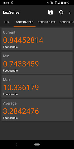 LuxSense - Pro Light Meter Screen 2