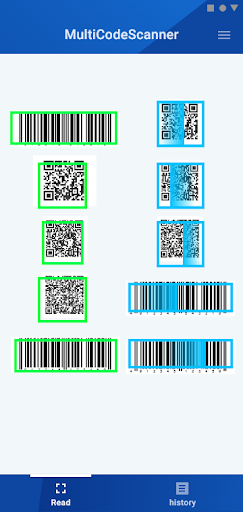 Android application MultiCodeScanner screenshort