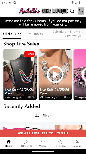 Android application Rochelle's Bling Boutique screenshort