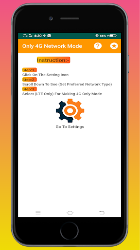 Android application Only 4G Network Mode screenshort