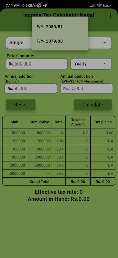 Income Tax Calculator Nepal Screen 3
