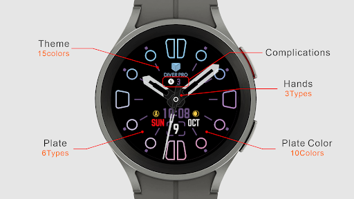 Android application IWF Flat 3 in 1 watch face screenshort