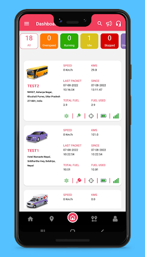 Android application UviTrack screenshort