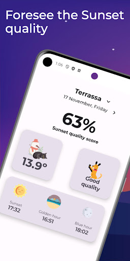 Android application Sunset | Sunset predictions screenshort