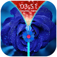 Blue Rose Zipper Lock Screen