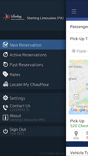 Android application Sterling Limo screenshort