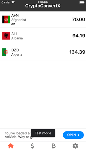 Android application CryptoConvertX screenshort