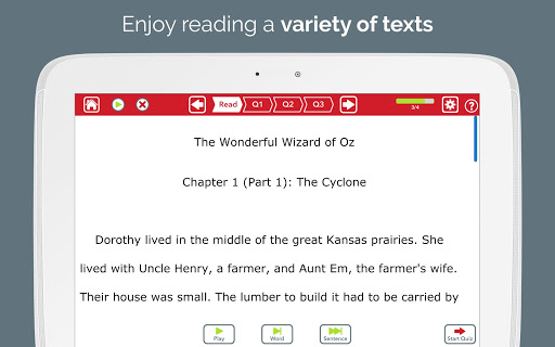 Screenshot of Advanced Reading Therapy