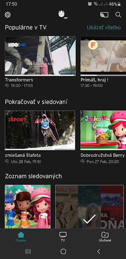Android application UPC TV screenshort