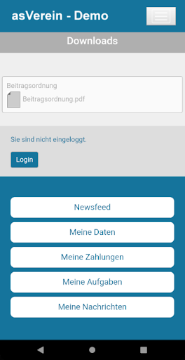 a.s.Verein - Demo Screen 2