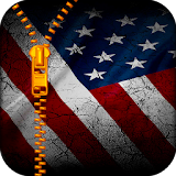 USA Flag Zipper Lock Screen icon