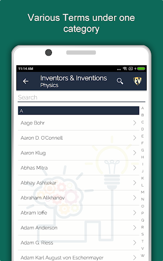 Screenshot of Inventions and Inventors App