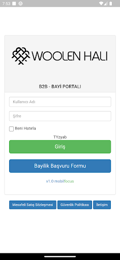 Android application Woolen Halı screenshort