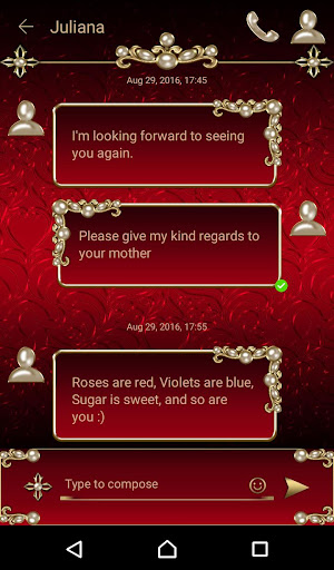 Android application Virgin Mary Red Go SMS theme screenshort