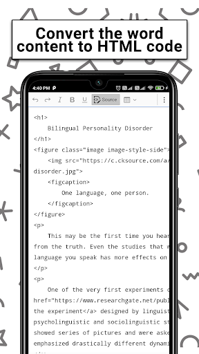 Word to HTML editor tool Screen 2