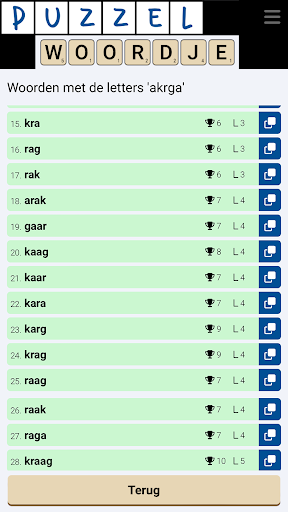 Puzzelwoordenboek Nederlands Screen 2