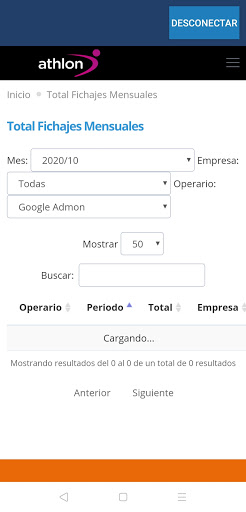Athlon - Control Horario Screen 2