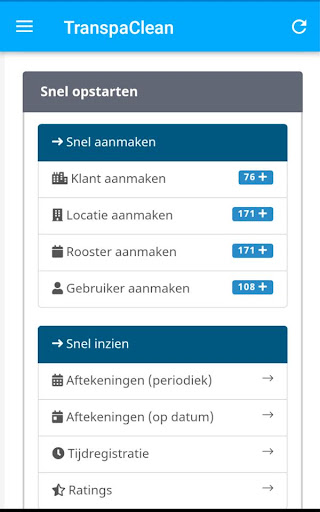 Android application TranspaClean screenshort