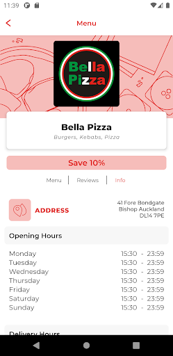 Bella Pizza DL14 Screen 2