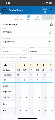 SwingTrac Handicap Screen 3