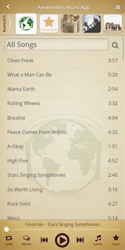 Android application Awakeneers Music screenshort