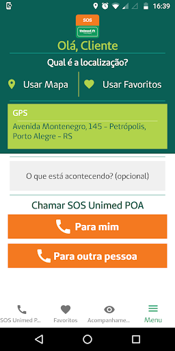 Android application SOS Unimed POA screenshort